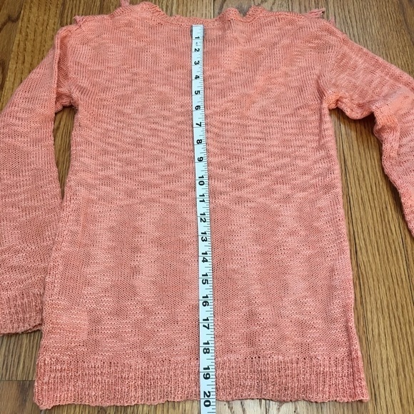 Pink Republic big girls light orange fringe trim pull over sweater - Picture 11 of 15